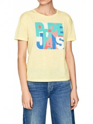 t-shirt pepe jeans brooke pl504439 ανοιχτο κιτρινο