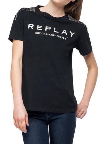 t-shirt replay w3217b.000.22660 μαυρο σε προσφορά