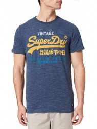 t-shirt superdry vl tri m1011201a σκουρο μπλε μελανζε
