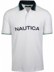 t-shirt polo nautica k15907 1bw λευκο