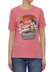t-shirt superdry vl itago w1010510a ροζ
