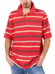 polo t-shirt roundtree and yorke κοκκινο ριγε (l)