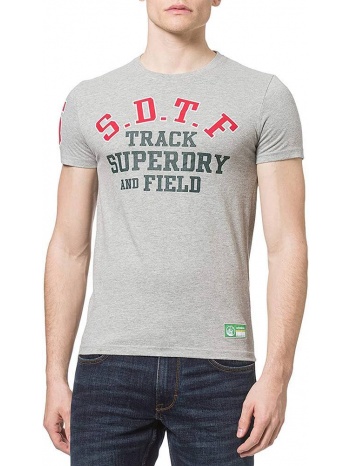t-shirt superdry track - field graphic m1011197a γκρι σε προσφορά
