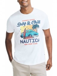 t-shirt nautica v15106 1bw λευκο