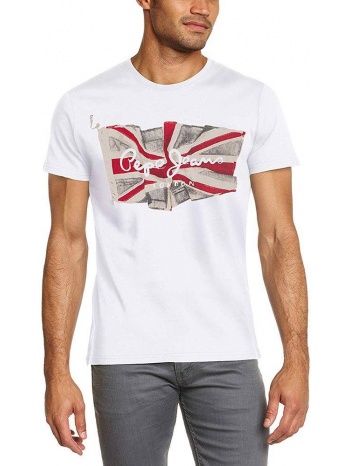 t-shirt pepe jeans flag logo pm505671 λευκο σε προσφορά