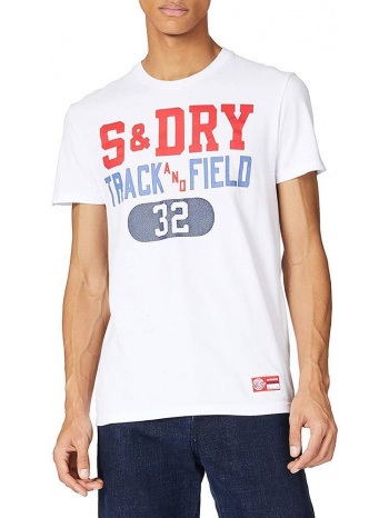 t-shirt superdry track - field graphic m1011197a λευκο σε προσφορά