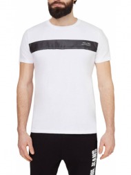 t-shirt replay with contrasting stripe m3364 .000.2660 001 λευκο