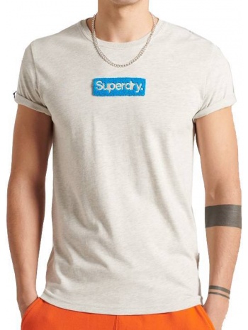 t-shirt superdry core logo workwear m1011192a ανοιχτο γκρι σε προσφορά