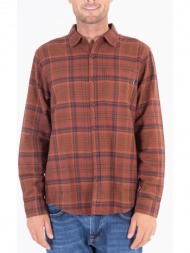 πουκαμισο hurley portland flannel καρο cu1010 κοκκινο/κεραμιδι