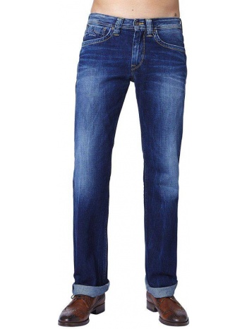 jeans pepe kingston regular με ξεβαμματα σκουρο μπλε