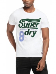 t-shirt superdry collegiate graphic m1011193a λευκο