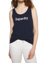 top superdry swiss logo emb classic vest w6010056a σκουρο μπλε