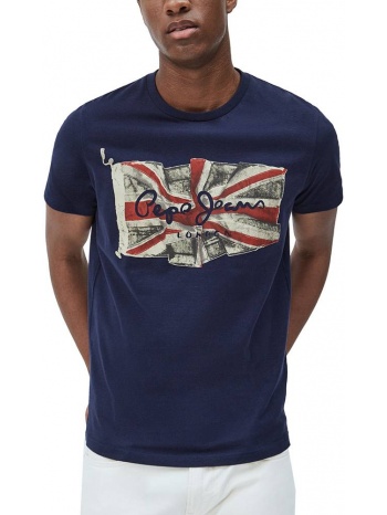 t-shirt pepe jeans flag logo pm505671 σκουρο μπλε σε προσφορά