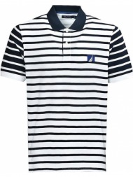 t-shirt polo nautica ριγε k15910 1bw λευκο/μπλε