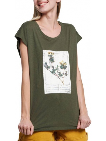 t-shirt funky buddha floral τυπωμα fbl003-187-04 χακι σε προσφορά