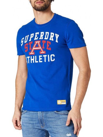 t-shirt superdry track - field graphic m1011197a μπλε ρουα σε προσφορά