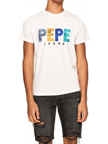 t-shirt pepe jeans edison pm507142 λευκο σε προσφορά