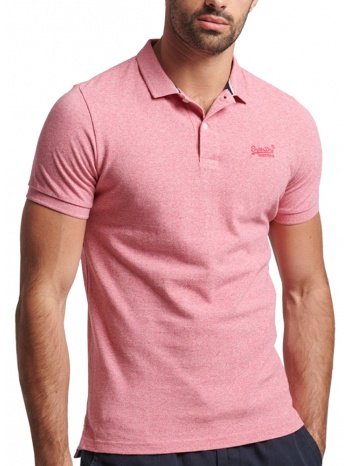 t-shirt polo superdry ovin classic pique m1110343a ροζ σε προσφορά
