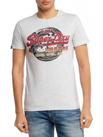 t-shirt superdry vintage logo itago m1011200a ανοιχτο γκρι σε προσφορά