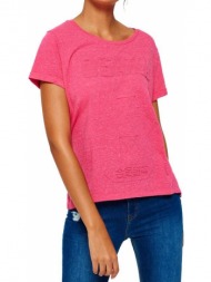 t-shirt superdry osaka embossed bright ροζ μελανζε