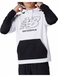 φουτερ new balance tenacity performance fleece blocked pullover hoodie λευκο