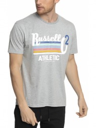 μπλουζα russell athletic striped 02 s/s crewneck tee γκρι