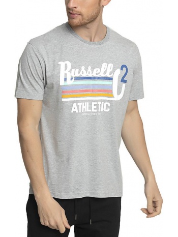 μπλουζα russell athletic striped 02 s/s crewneck tee γκρι σε προσφορά