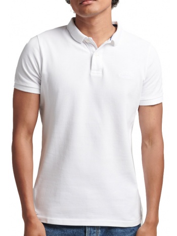 t-shirt polo superdry ovin classic pique m1110343a λευκο