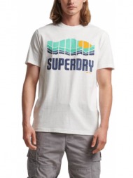t-shirt superdry ovin vintage great outdoors m1011531a λευκο