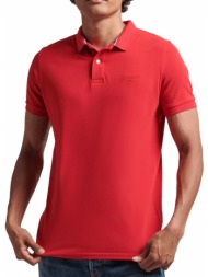 t-shirt polo superdry ovin classic pique m1110343a κοκκινο