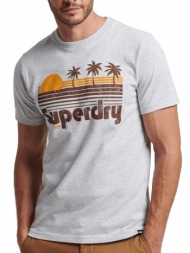 t-shirt superdry ovin vintage great outdoors m1011531a ανοιχτο γκρι μελανζε