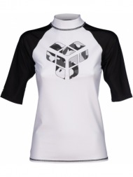 αντηλιακη μπλουζα arena rash vest s/s graphic λευκη/μαυρη