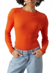 μπλουζα μακρυμανικη vero moda vmevie highneck 10290612 πορτοκαλι
