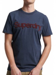 t-shirt superdry ovin core logo classic m1011754a σκουρο μπλε