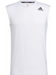 αμανικη μπλουζα adidas performance techfit sleeveless fitted tee λευκη