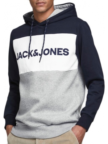 hoodie jack - jones jjelogo blocking 12172344 σκουρο σε προσφορά