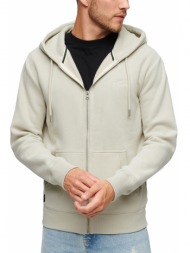 hoodie με φερμουαρ superdry ovin essential logo m2013116a μπεζ