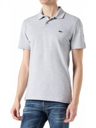 t-shirt polo lacoste branded bands ph7222 cca ανοιχτο γκρι μελανζε