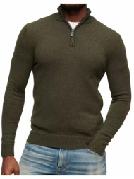πουλοβερ superdry ovin essential emb knit henley m6110563a πρασινο