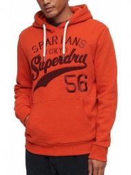 hoodie superdry ovin athletic script graphic m2013154a 8ux πορτοκαλι