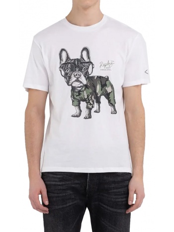t-shirt replay with bulldog m6677 .000.2660 001 λευκο σε προσφορά