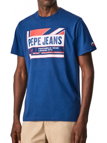 t-shirt pepe jeans adelard flag and logo pm508223 μπλε σε προσφορά