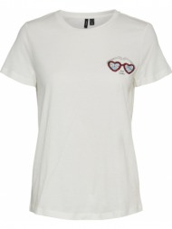t-shirt vero moda vmtessfrancis sunglasses 10267231 λευκο