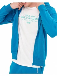 hoodie με φερμουαρ funky buddha fbm005-003-06 πετρολ