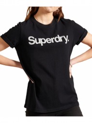 t-shirt superdry vintage logo emb ringer w1010710a μαυρο