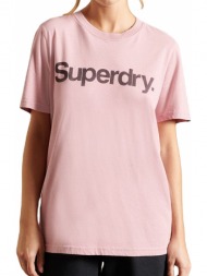t-shirt superdry vintage logo emb ringer w1010710a ανοιχτο ροζ