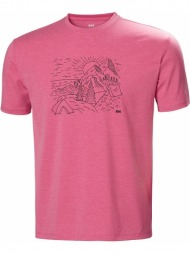 μπλουζα helly hansen skog recycled graphic t-shirt ροζ