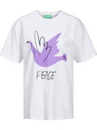 t-shirt jjxx jxella print peace 12212362 bright white