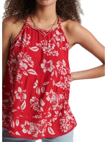 top superdry ovin vintage beach cami w6011278a floral red σε προσφορά