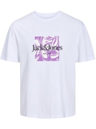 t-shirt jack - jones jorlafayette branding 12250436 λευκο